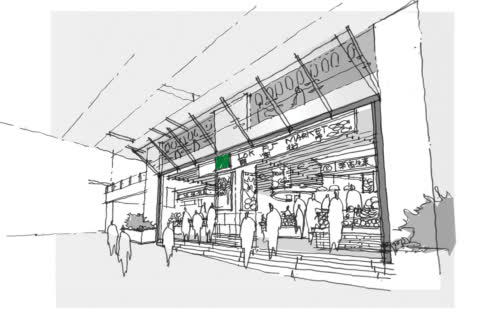 Link REIT Lok Fu Market illustration. Link REIT Lok Fu Market illustration.